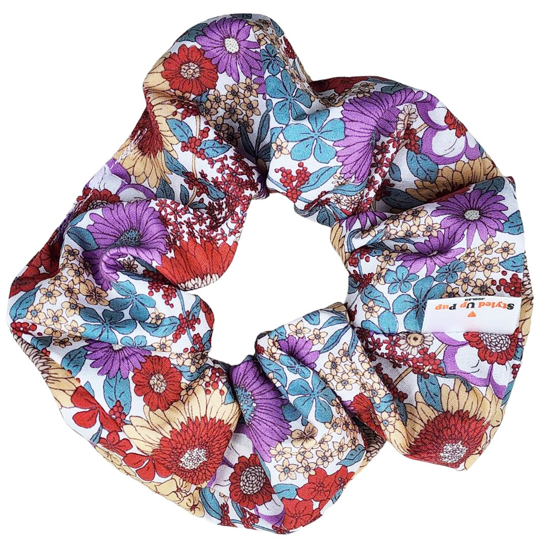 Autumn's Cottage Floral Scrunchie - handmade Scrunchies from Styled Up Pup - Shop now at Styled Up Pup