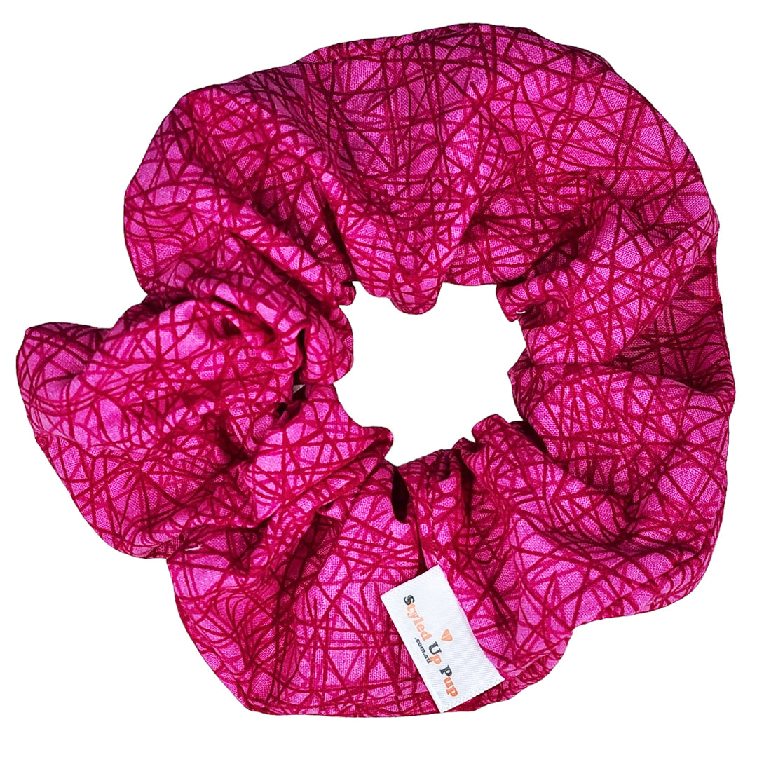 Fuchsia Pink Web Scrunchie - handmade Scrunchies from Styled Up Pup - Shop now at Styled Up Pup