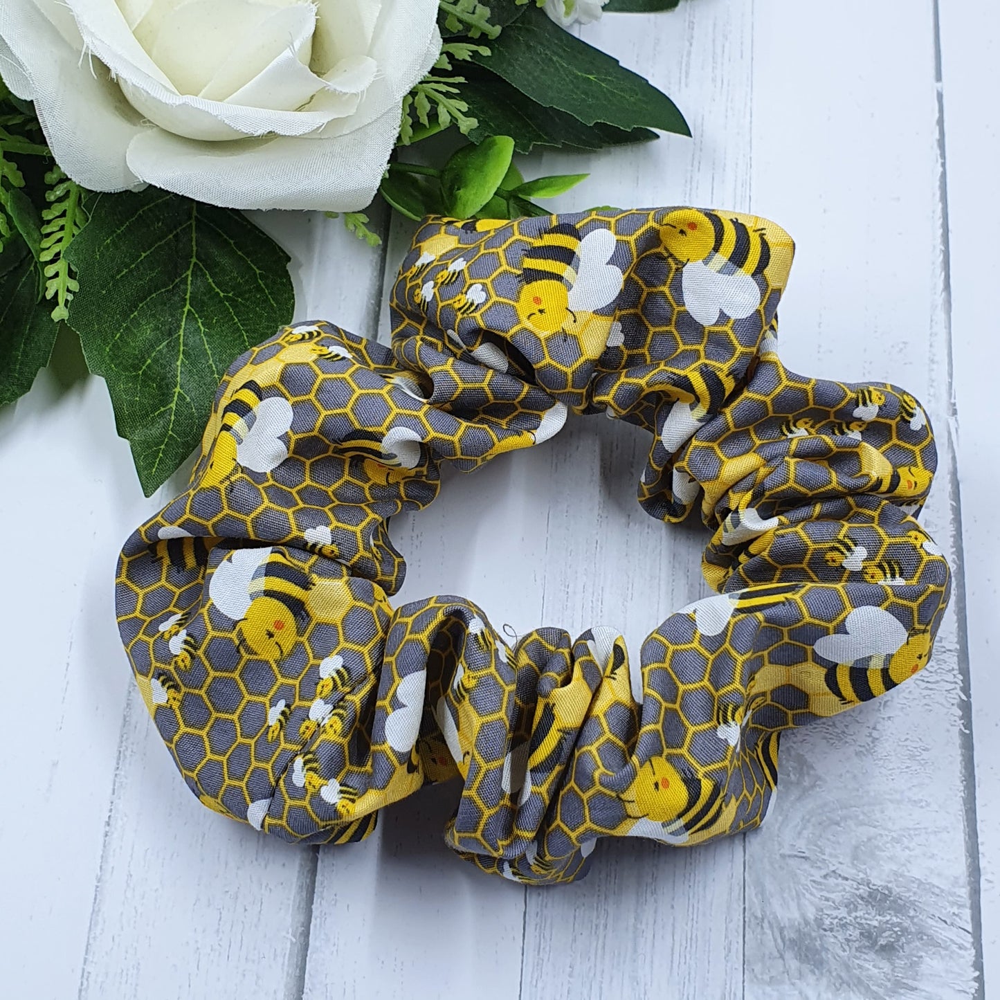 Lets Bee Happy Scrunchie - handmade Scrunchies from Styled Up Pup - Shop now at Styled Up Pup