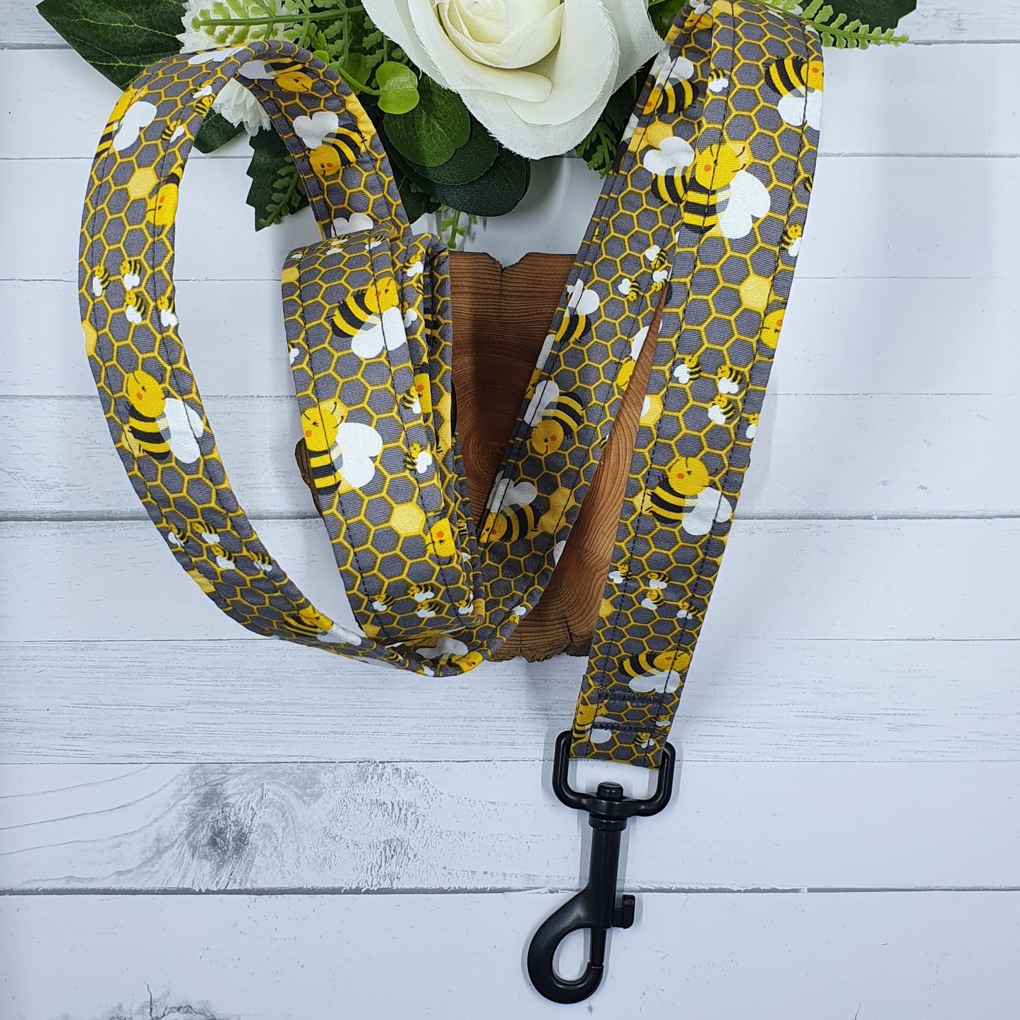 Lets Bee Happy Dog Leash / Dog Lead - handmade Dog Leash from Styled Up Pup - Shop now at Styled Up Pup