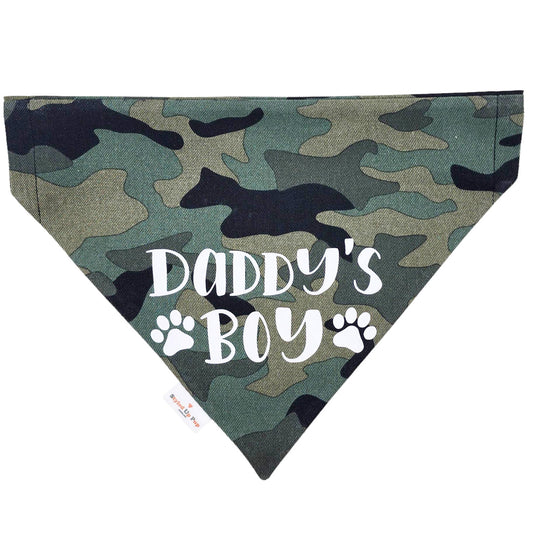 Daddy's Boy | Daddy's Girl Over-the-collar Camo Dog Bandana - handmade Dog Bandana from Styled Up Pup  - Shop now at Styled Up Pup