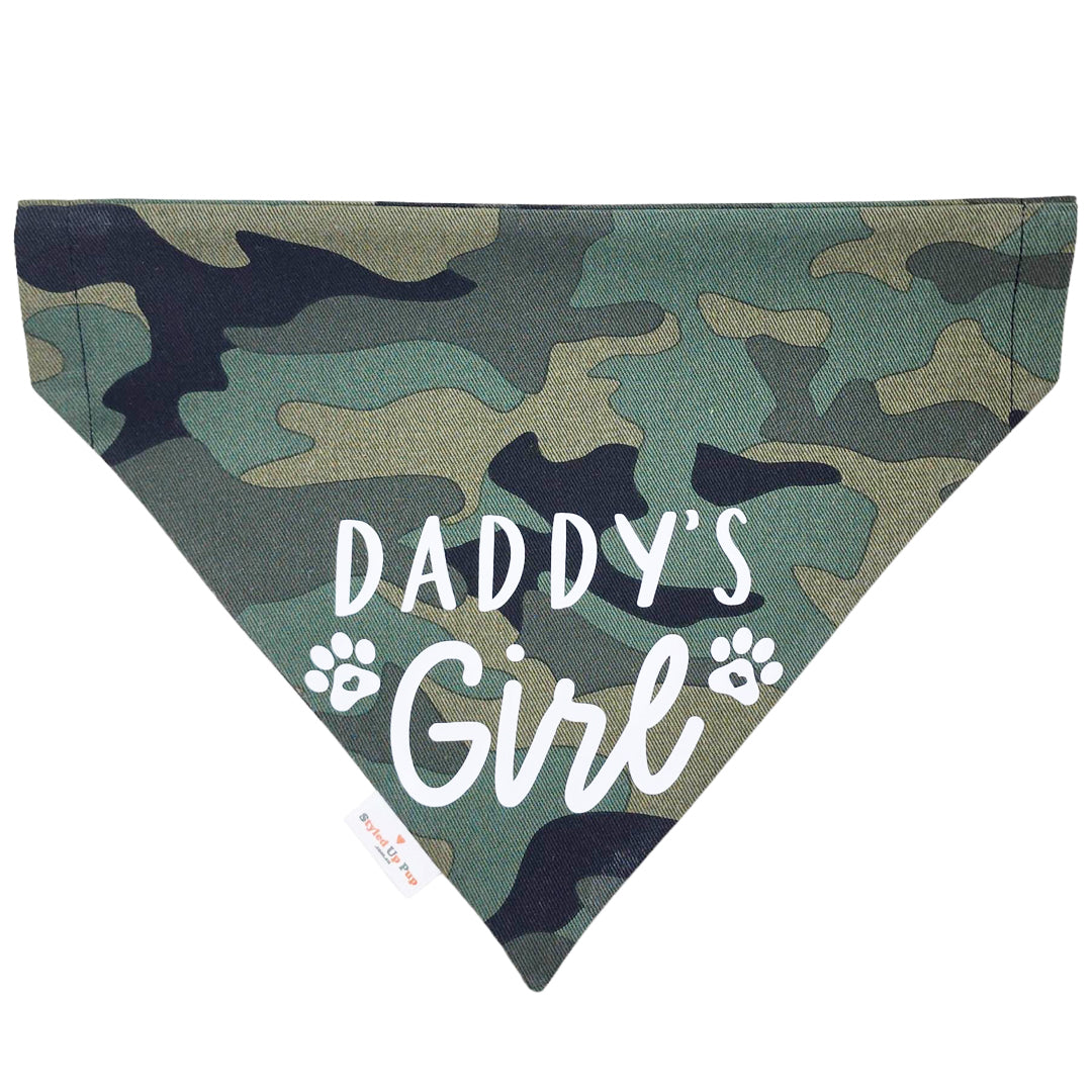Daddy's Boy | Daddy's Girl Over-the-collar Camo Dog Bandana - handmade Dog Bandana from Styled Up Pup - Shop now at Styled Up Pup