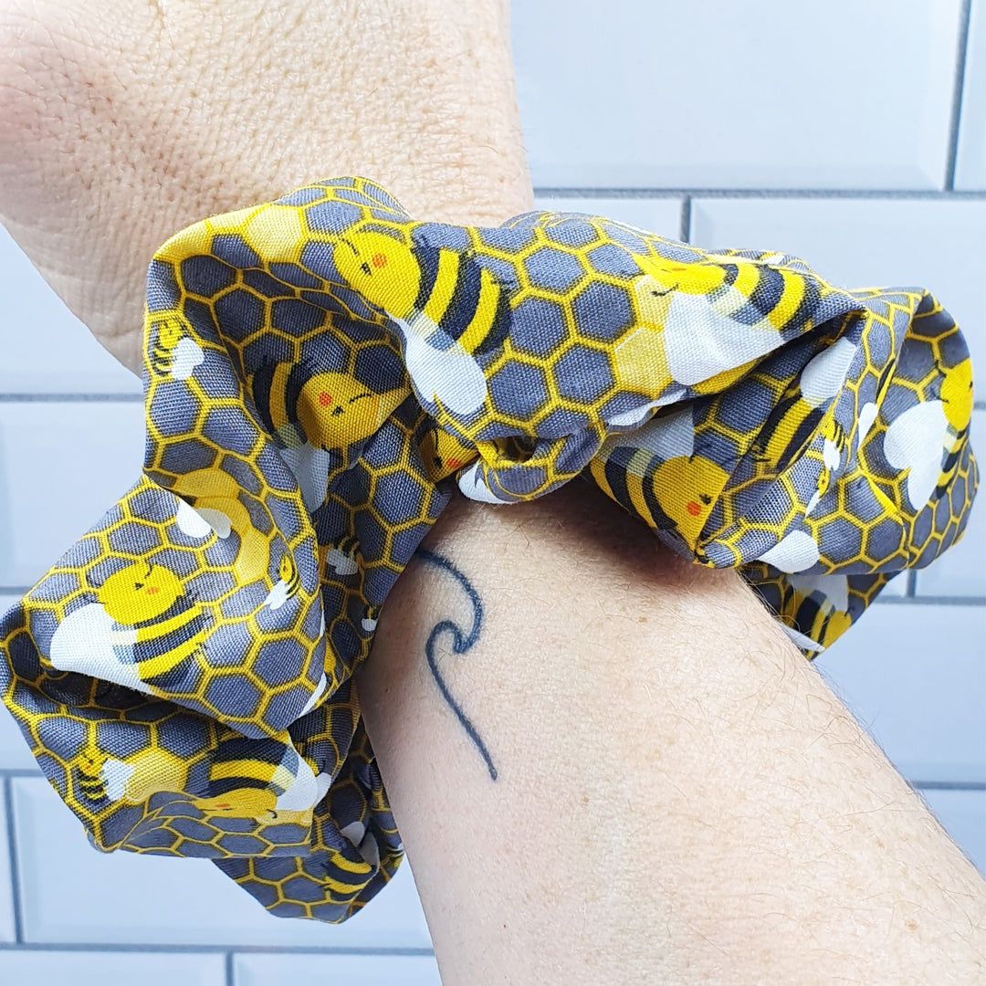 Lets Bee Happy Scrunchie - handmade Scrunchies from Styled Up Pup - Shop now at Styled Up Pup