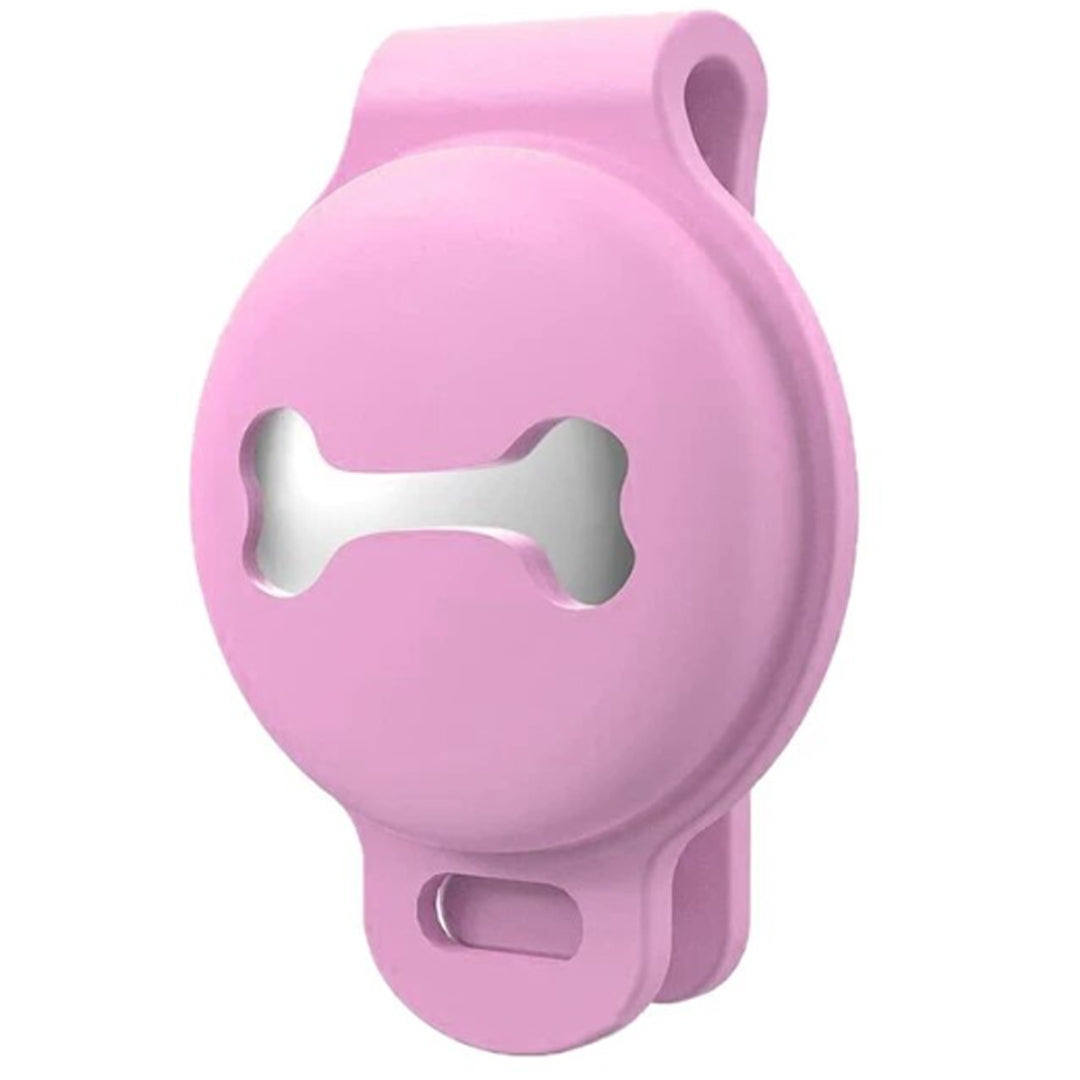 Styled Up Pup Airtag Dog Collar Holder, [1 Pack] Waterproof Dog Airtag Holder, Pink Airtag Holder