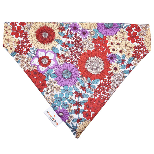 Autumn's Cottage Floral Over-The-Collar Dog Bandana - handmade Dog Bandana from Styled Up Pup - Shop now at Styled Up Pup 