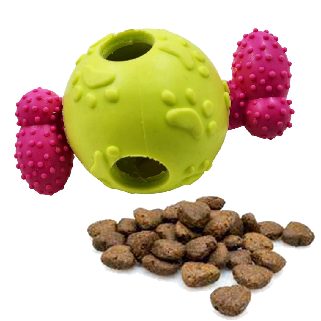 Dog Interactive Bouncy Rubber Dental Treat Ball Dog Toy