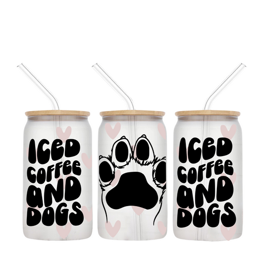 Iced Coffee & Dogs 16oz Libbey Glass Tumbler