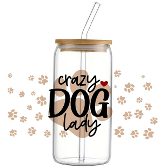 Crazy Dog Lady 16oz Libbey Glass Tumbler