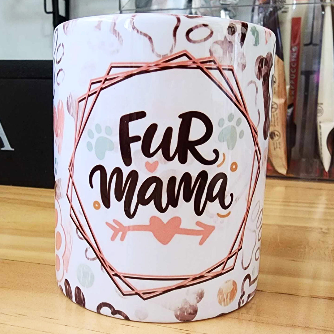 Fur Mama paw 11Oz Coffee Cup Mug pawfect for dog, cat, animal lover