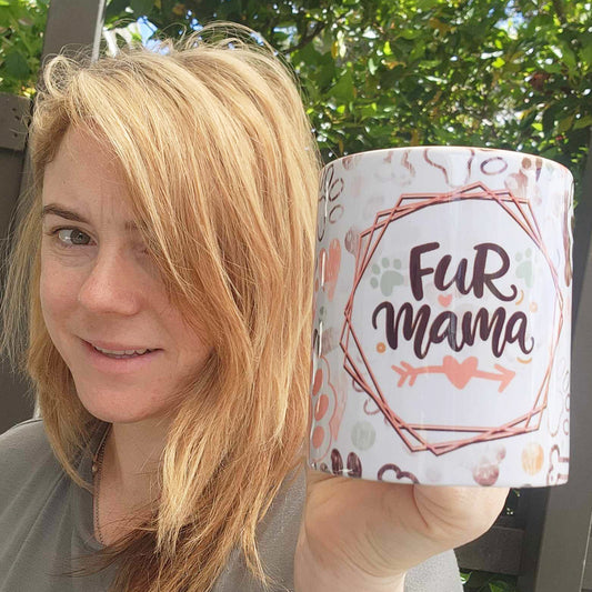 Fur Mama paw 11Oz Coffee Cup Mug pawfect for dog, cat, animal lover