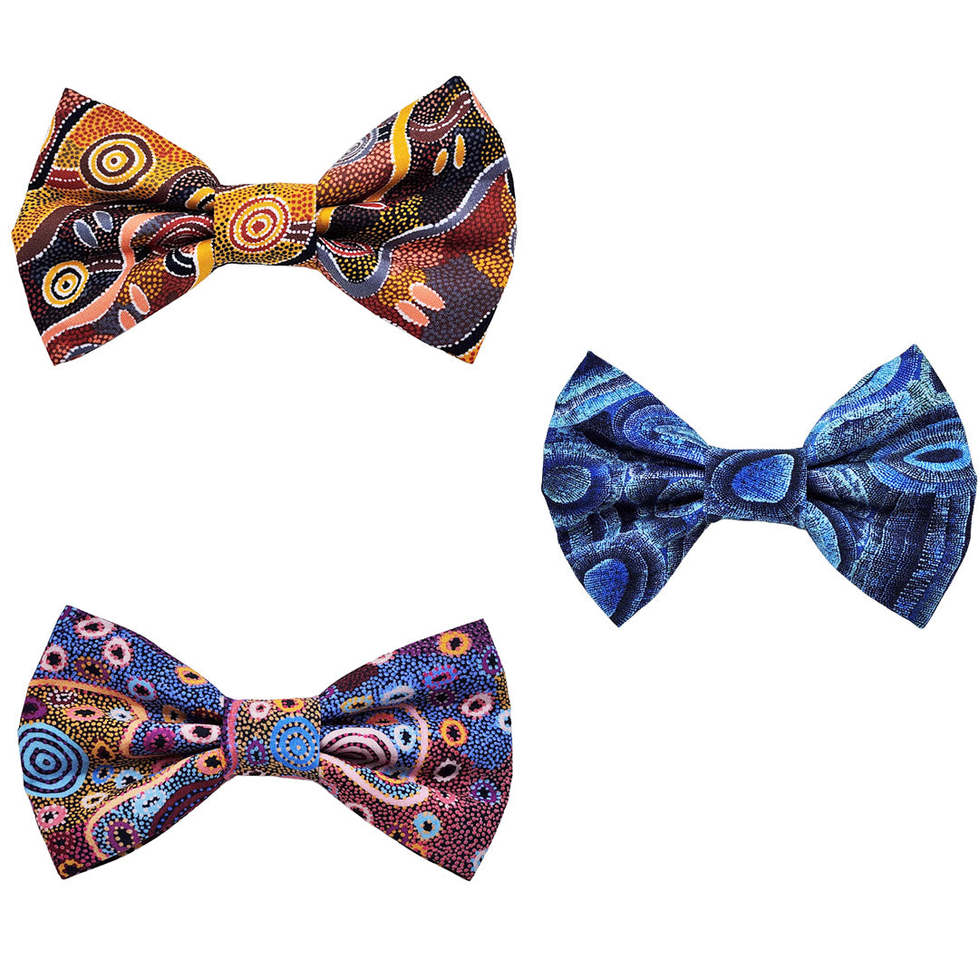Indigenous Print Dog Bow Ties (Aboriginal Inspired Products) - handmade Dog Bow Tie from Styled Up Pup - Shop now at Styled Up Pup 
