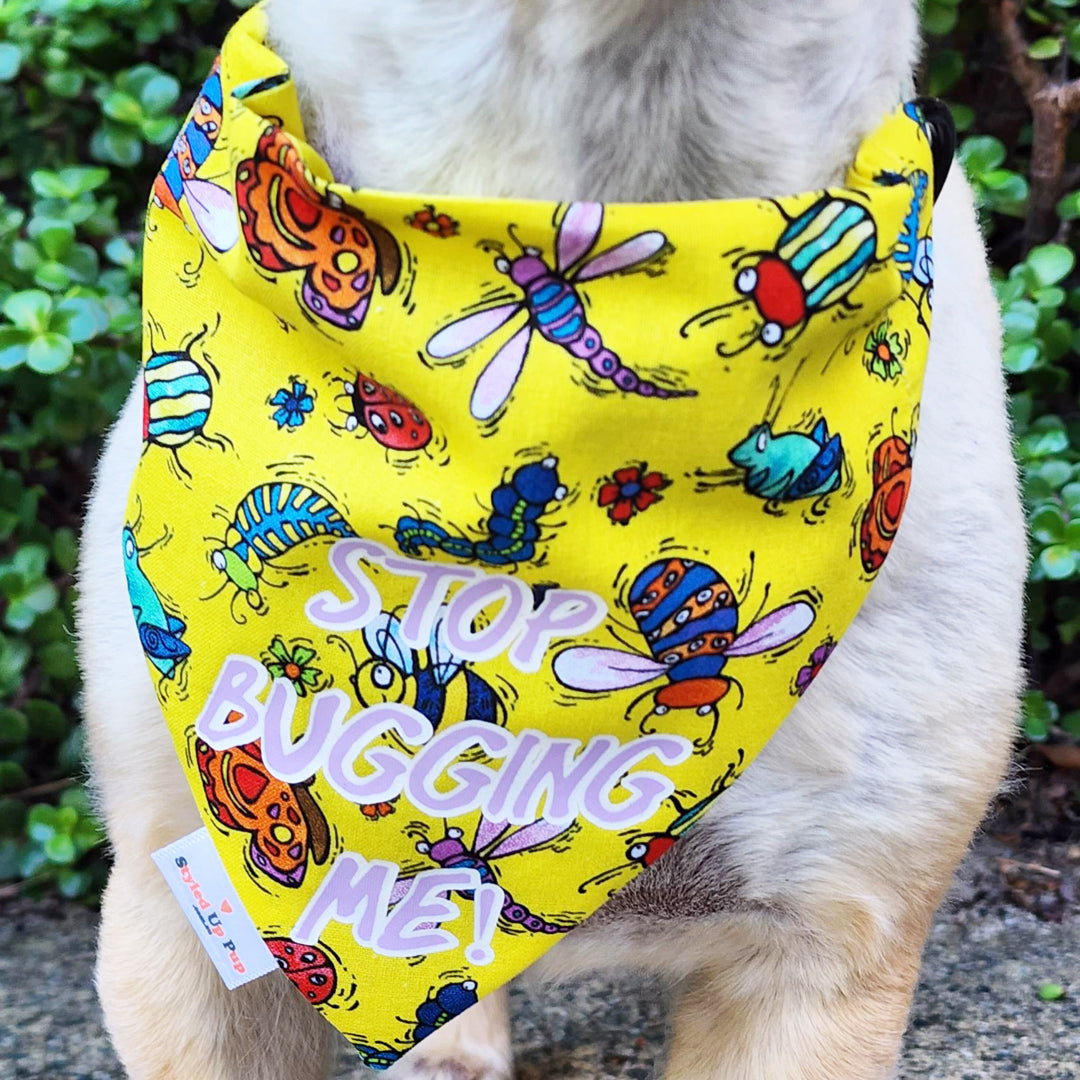 Stop Bugging Me! Over-The-Collar Dog Bandana - handmade Dog Bandana from Styled Up Pup - Shop now at Styled Up Pup 