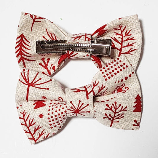 Santa Paws Christmas Tree Mini Hair Bows (Set of 2)