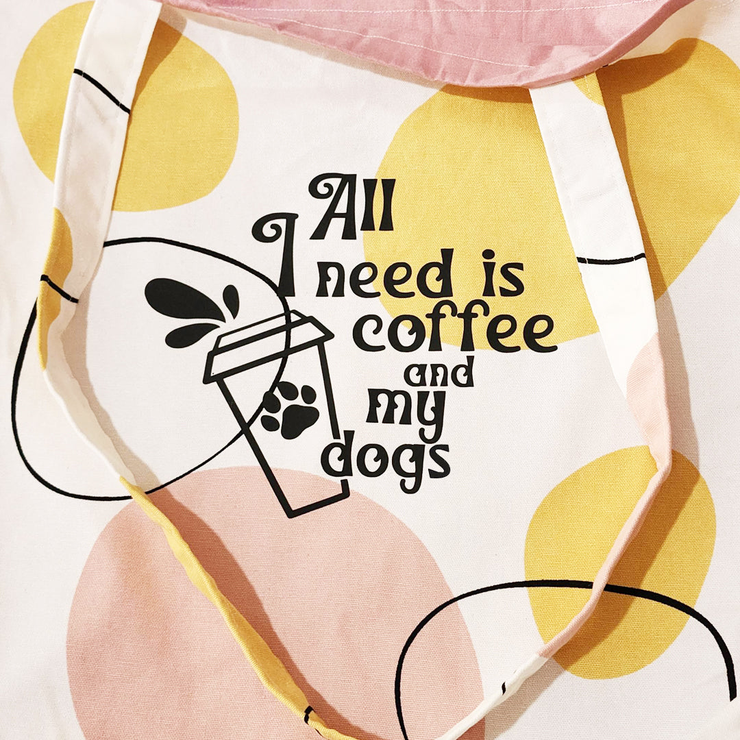 All I Need Is Coffee And My Dog(s) Tote Bag - handmade Tote Bag from Styled Up Pup  - Shop now at Styled Up Pup 