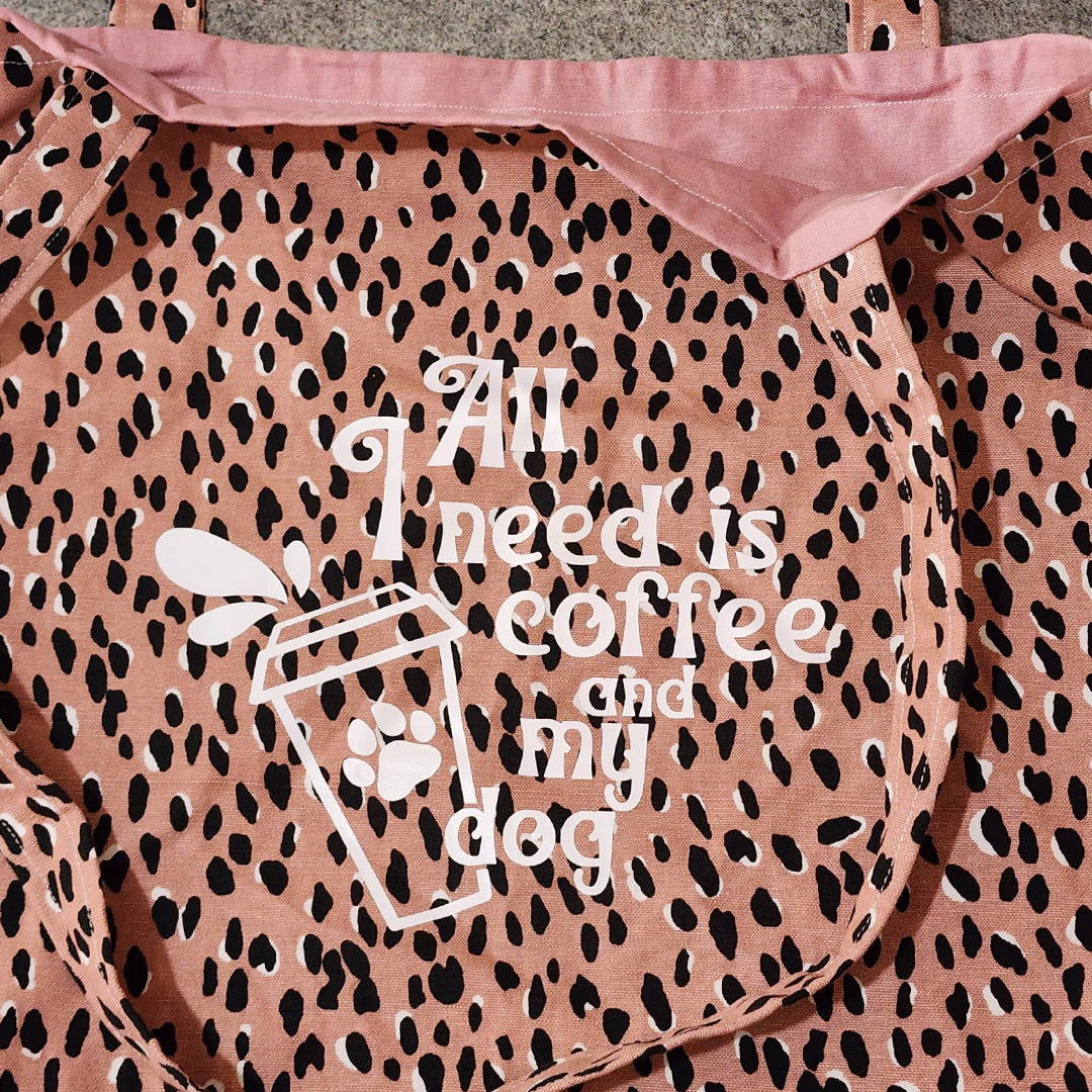 All I Need Is Coffee And My Dog(s) Tote Bag - handmade Tote Bag from Styled Up Pup  - Shop now at Styled Up Pup 