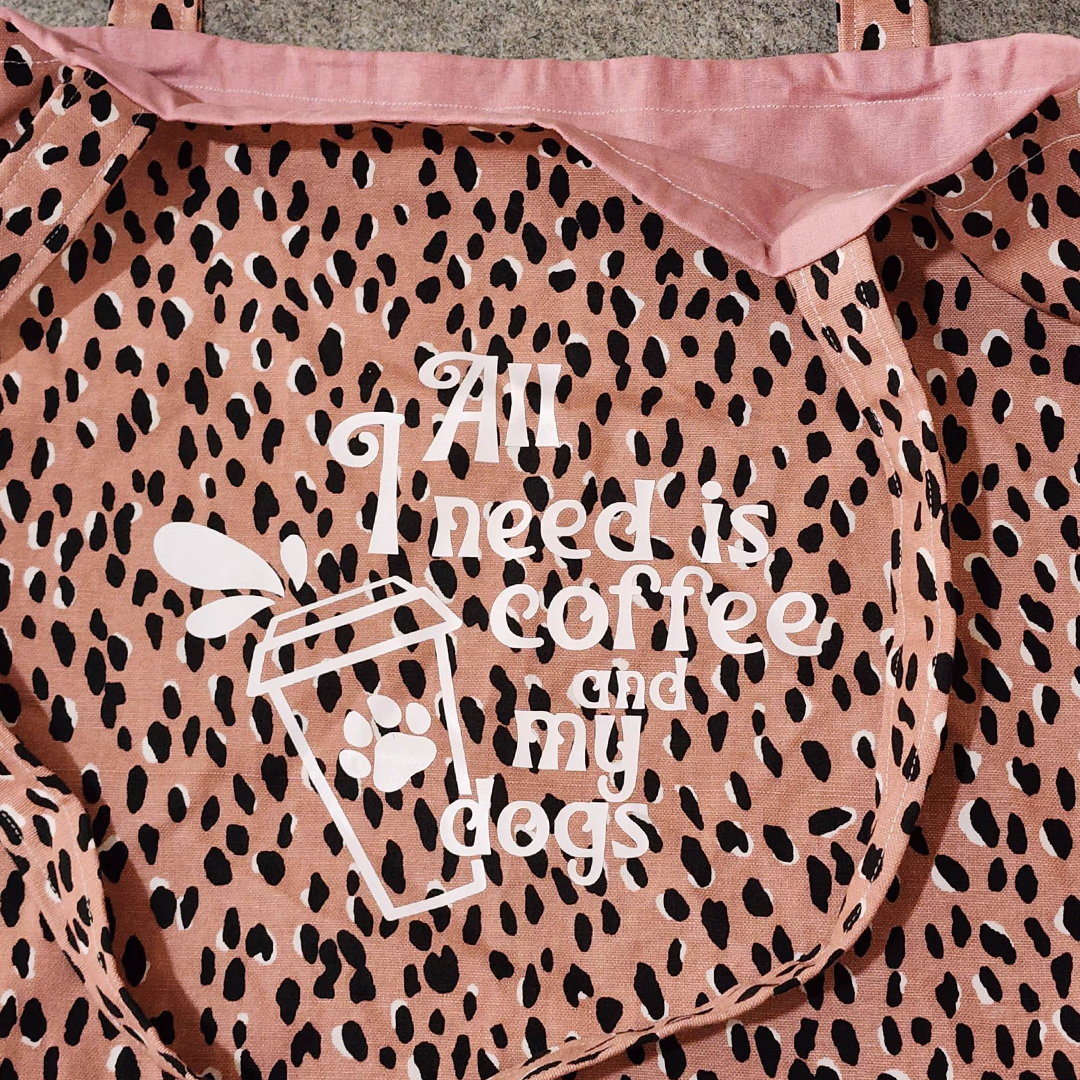 All I Need Is Coffee And My Dog(s) Tote Bag - handmade Tote Bag from Styled Up Pup  - Shop now at Styled Up Pup 