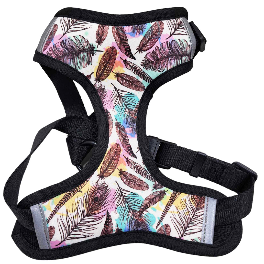 Feather Water Colour Print Dog Harness - handmade Dog Harness from Styled Up Pup - Shop now at Styled Up Pup 